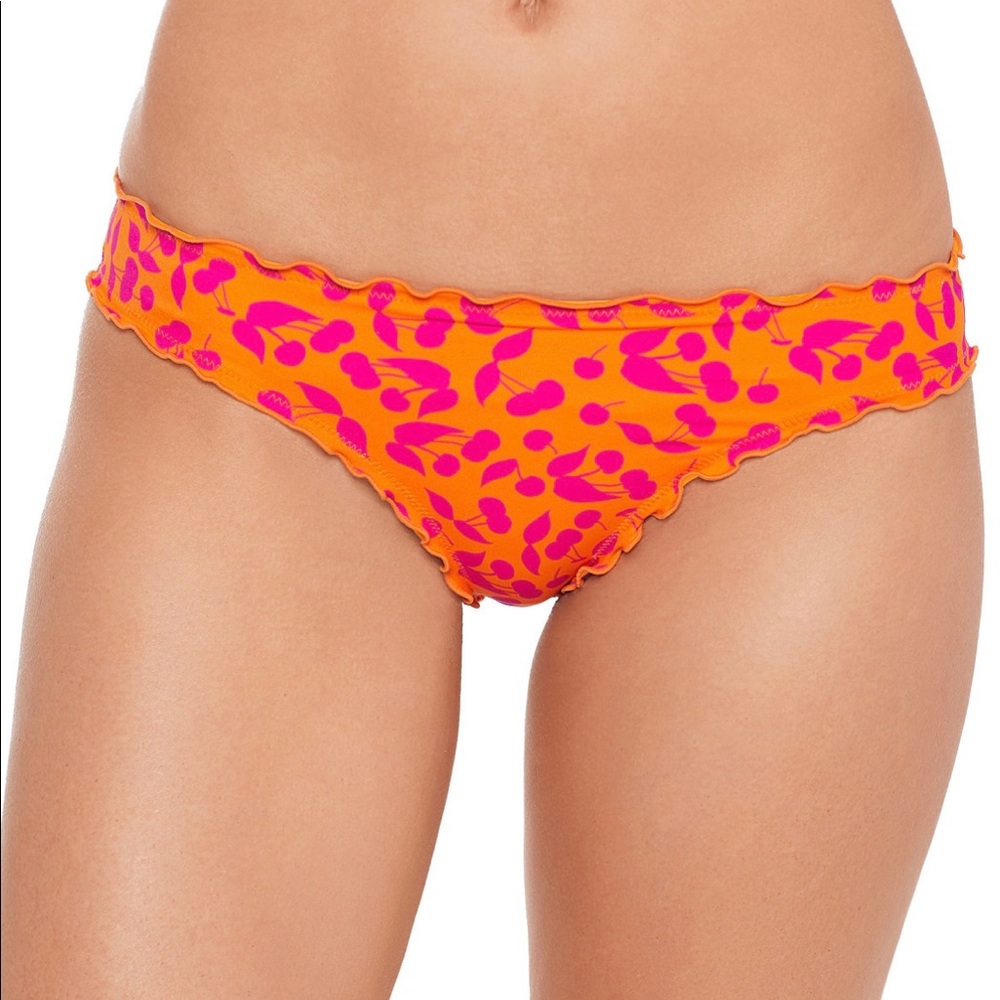 Cherry on Top Ruffled Hipster Bikini Bottom